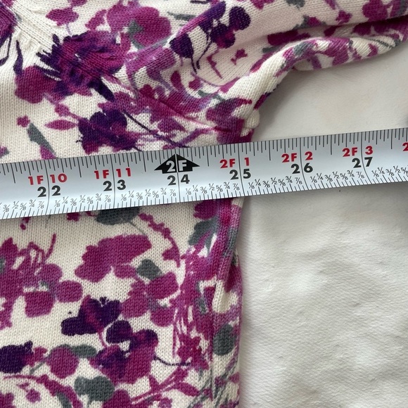 Basic Editions White Purple Long Sleeve Cardigan - Picture 8 of 9